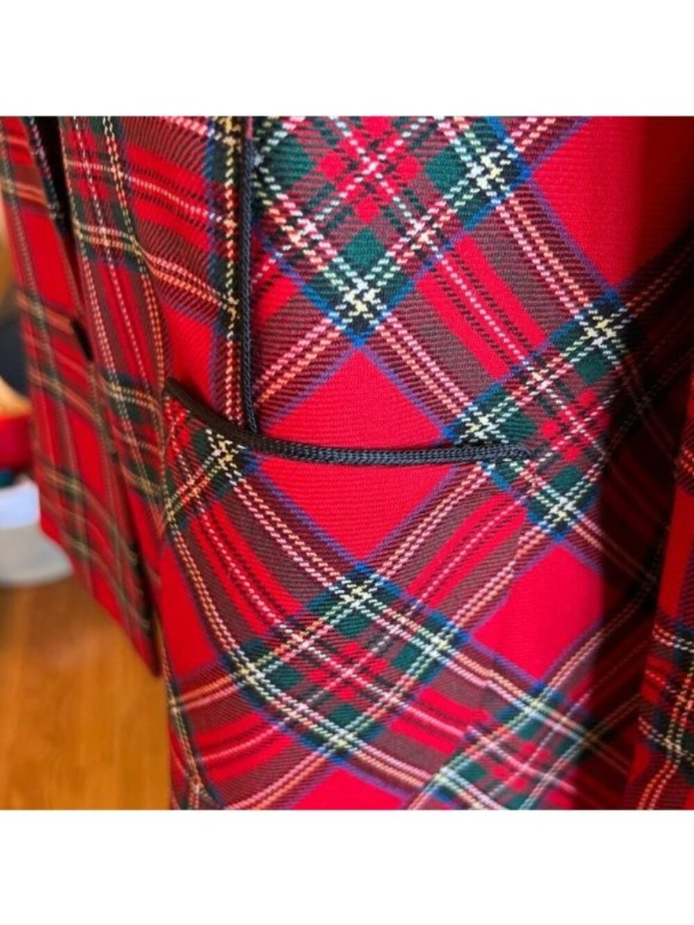 Pendleton Royal Stewart Plaid Tartan Red Blazer Size 16 Petite Wool Vintage - Picture 7 of 12